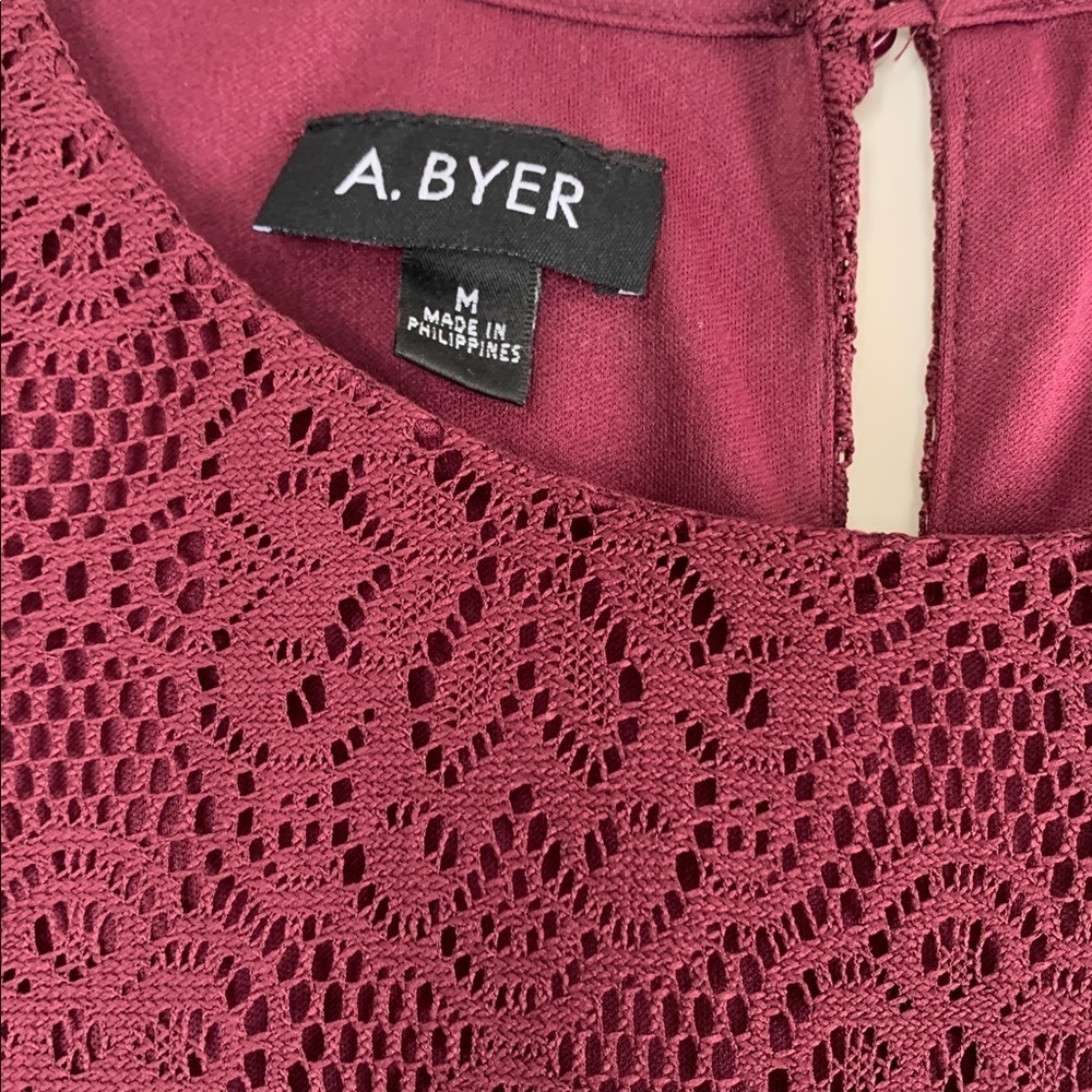 {A. Byer} NEW! Women's Burgundy Dress - Picture 3 of 7